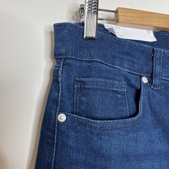 LOFT The Slim Flare Leg Jeans Womens 12/31 High Rise Bell Bottom 70s Retro - Picture 3 of 8